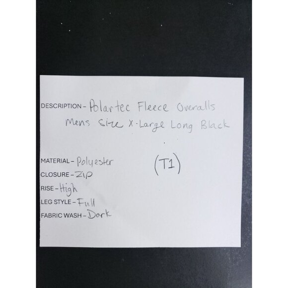 Polartec X-Large Long Black Overalls Cold Weather Synthetic Fleece Polyester - Picture 10 of 10